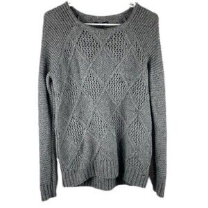 American Eagle Sweater Womens Small Petite Gray Scoop Neck Casual Ladies